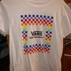VANS rainbow checkered t shirt